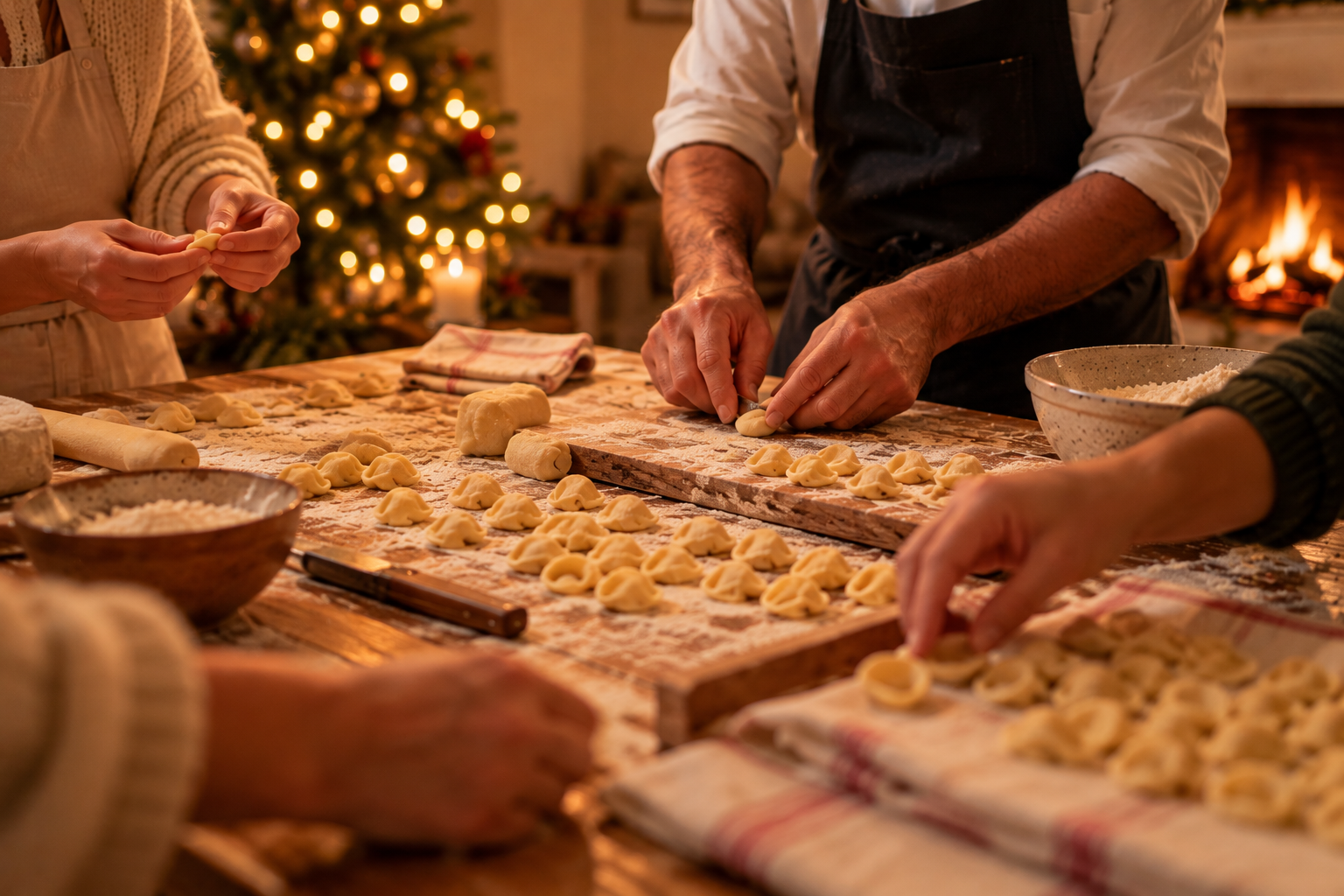 Preparing handmade pasta in Puglia
